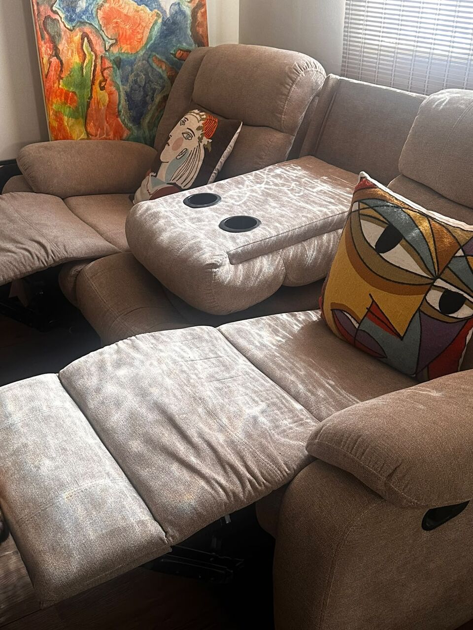 Riyadh, Furniture, SAR 950,  Kayden 3-Seater Fabric Recliner