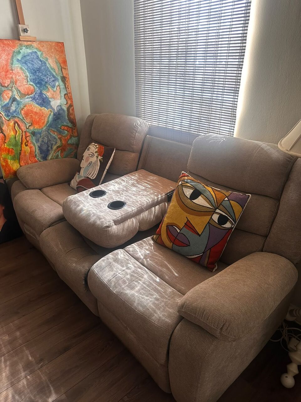 Riyadh, Furniture, SAR 950,  Kayden 3-Seater Fabric Recliner