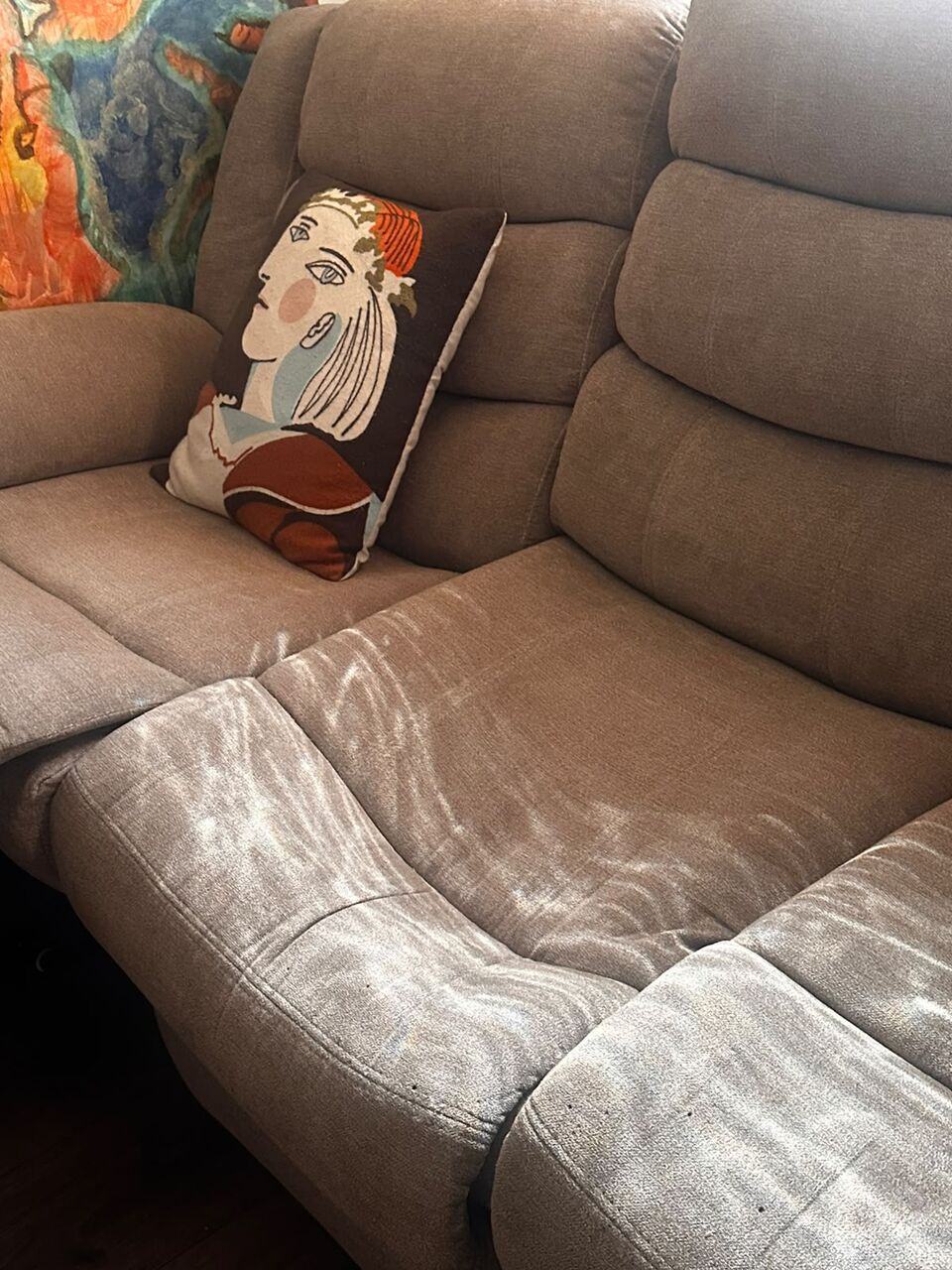 Riyadh, Furniture, SAR 950,  Kayden 3-Seater Fabric Recliner