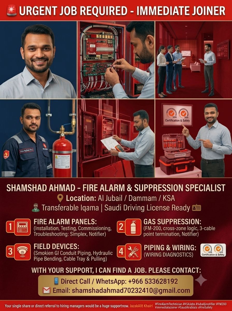 Jubail, Job Seekers, Fire And Safety 🦺