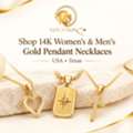 USD 2944,  Shop 14K Women & Mens Gold Pendants Necklace In USA, Texas Goldenlinq