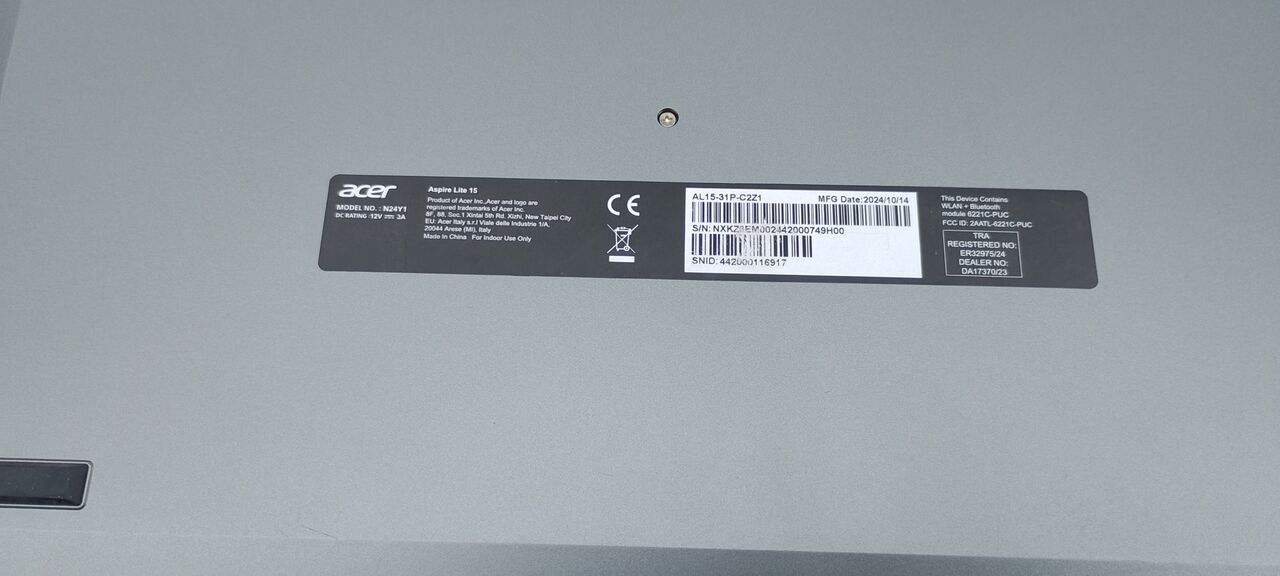 Jeddah, Computers, SAR 899,  Laptop Acer Aspire AL15-31p