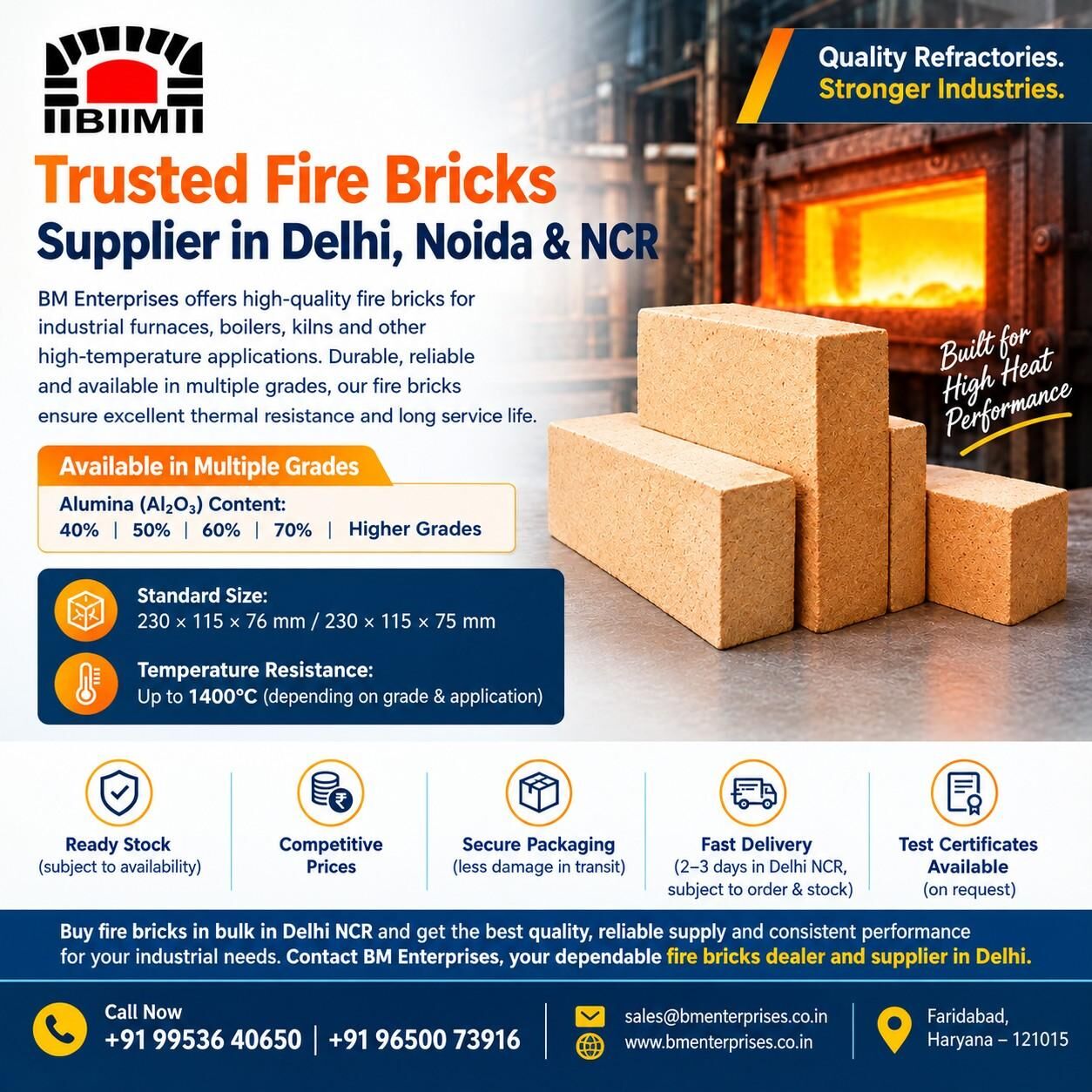 New Delhi, Materials, INR 120,  Trusted Fire Bricks Supplier In Delhi, Noida & NCR