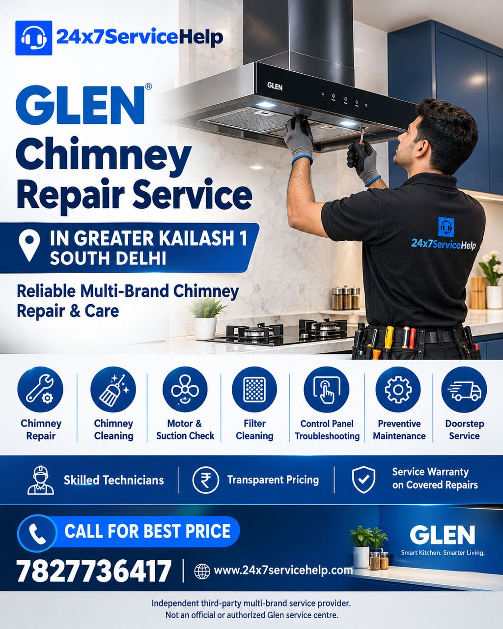 New Delhi, Appliance Repair, Professional Kitchen Chimney Care With Glen Chimney Repair Service In Greater Kailash 1 So