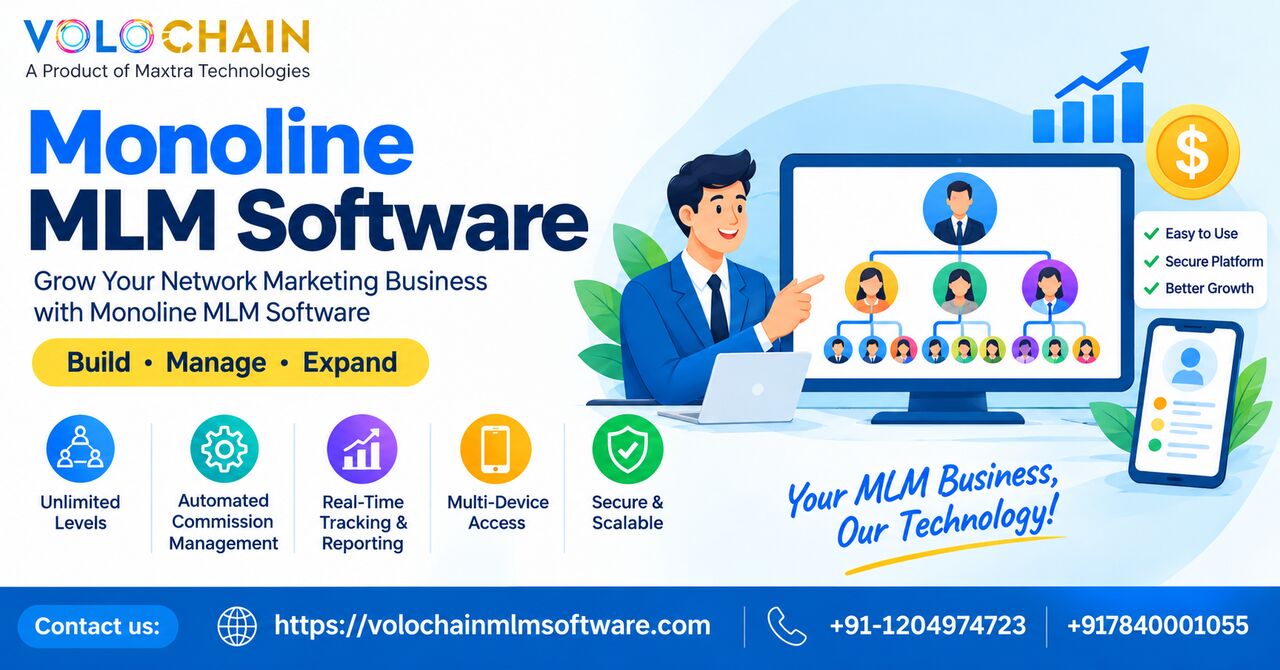 Noida, Computer, Choose Volochain Monoline MLM Software For Simplified Network Management