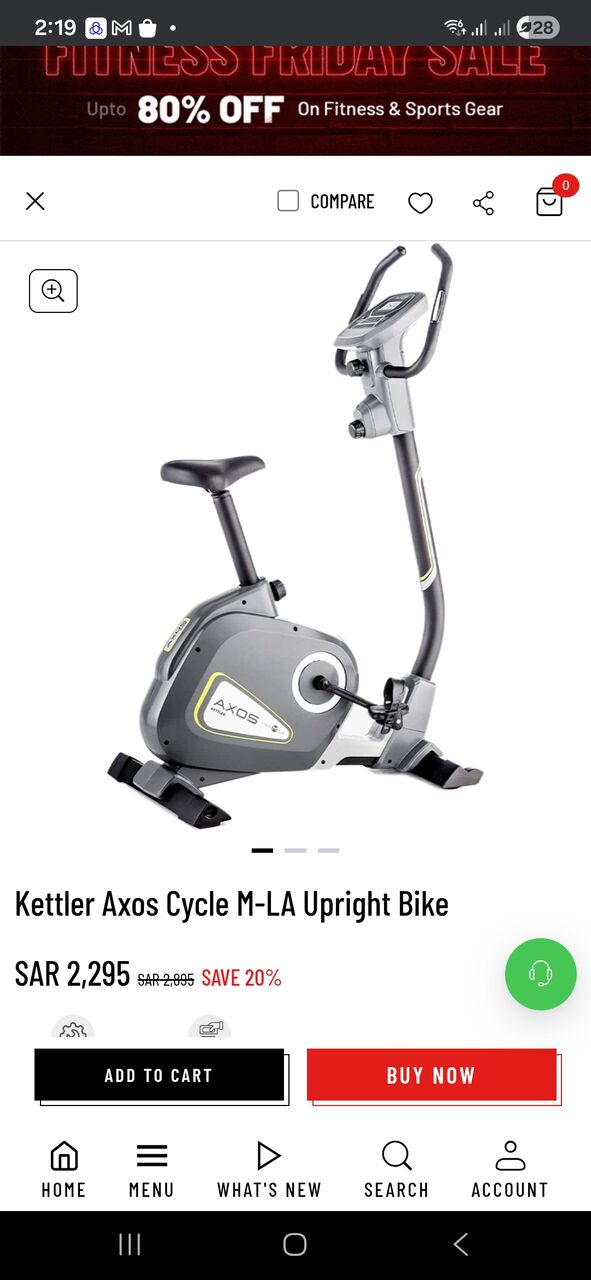 Jeddah, Household Items, SAR 800,  Kettler Fitness Bike. (AXOS Sinto). Like New
