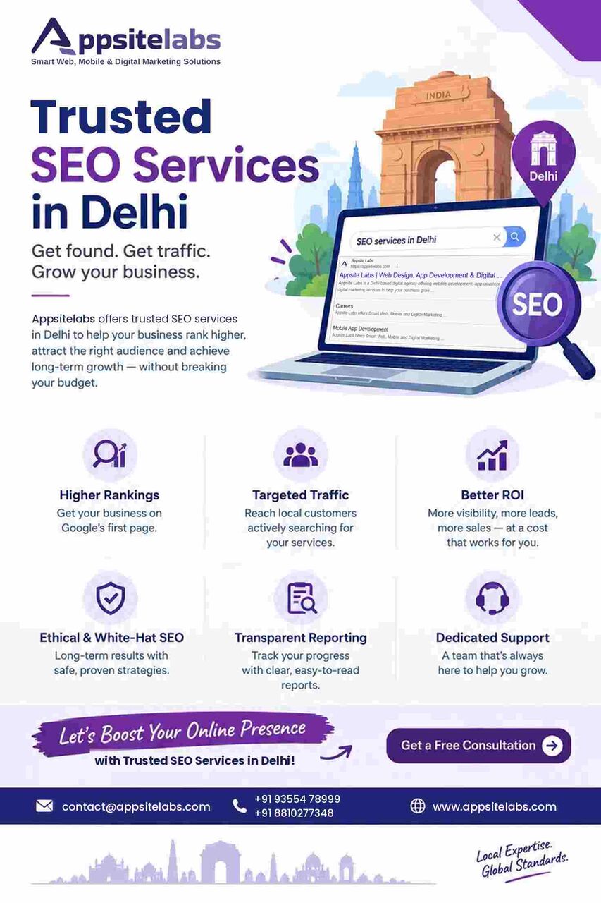 New Delhi, Web Design & Development, SEO Company In Delhi NCR For Business Growth | Appsitelabs