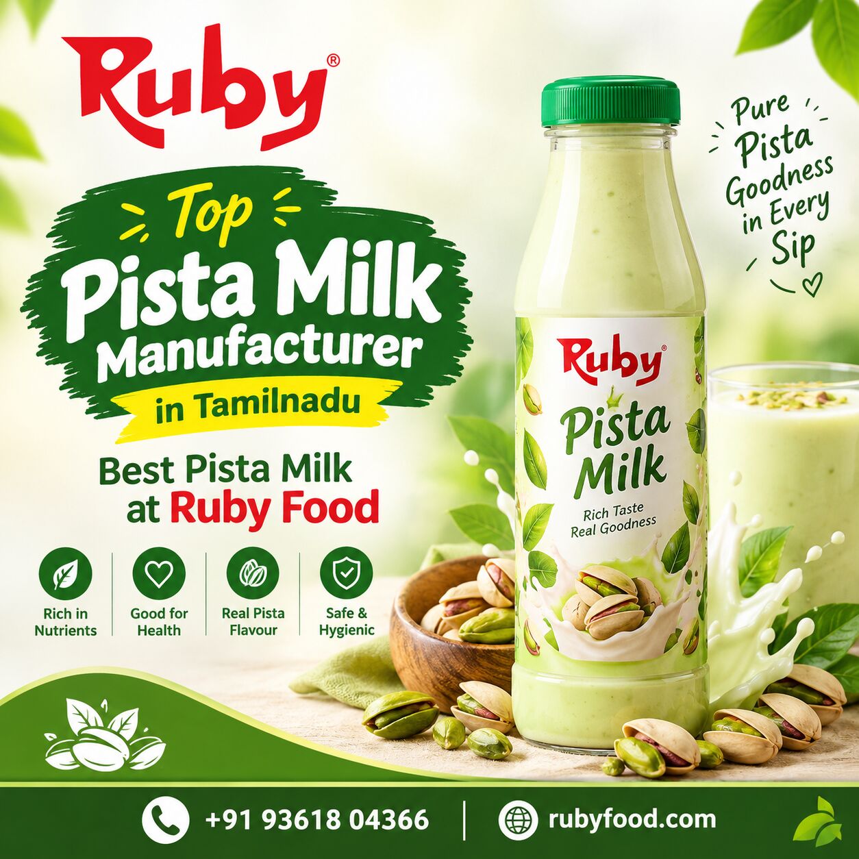 Madurai, Food, Top Pista Milk Manufacturer In Tamilnadu | Best Pista Milk At Ruby Food