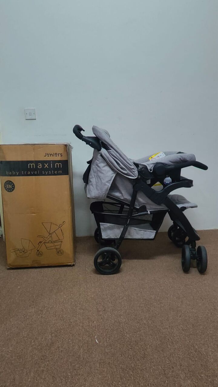 Riyadh, Baby & Kid Stuff, SAR 350,  Babyshop Juniors Maxim Stroller & Infant Car Seat Combo &ndash; Dusty Gray