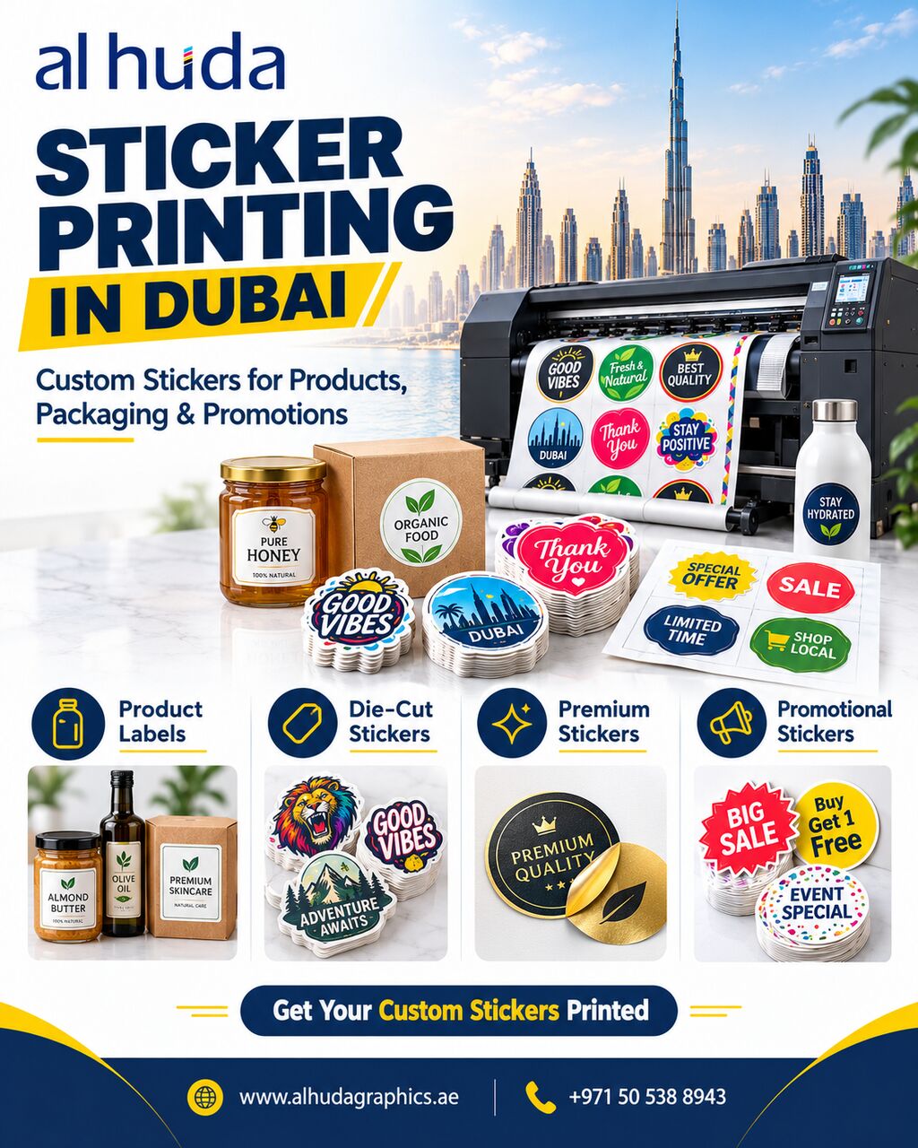 Dubai, Printing, Affordable Sticker Printing In Dubai For Business Packaging And Promotions