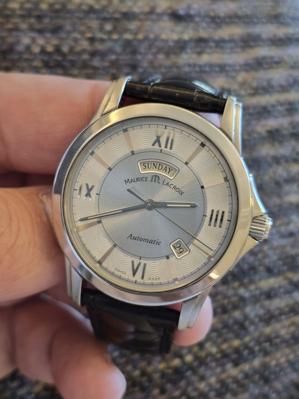 Riyadh, Watches, SAR 1950,  Maurice Lacroix Automatic Watch Big Dial 40mm For Men Original Swiss Made For