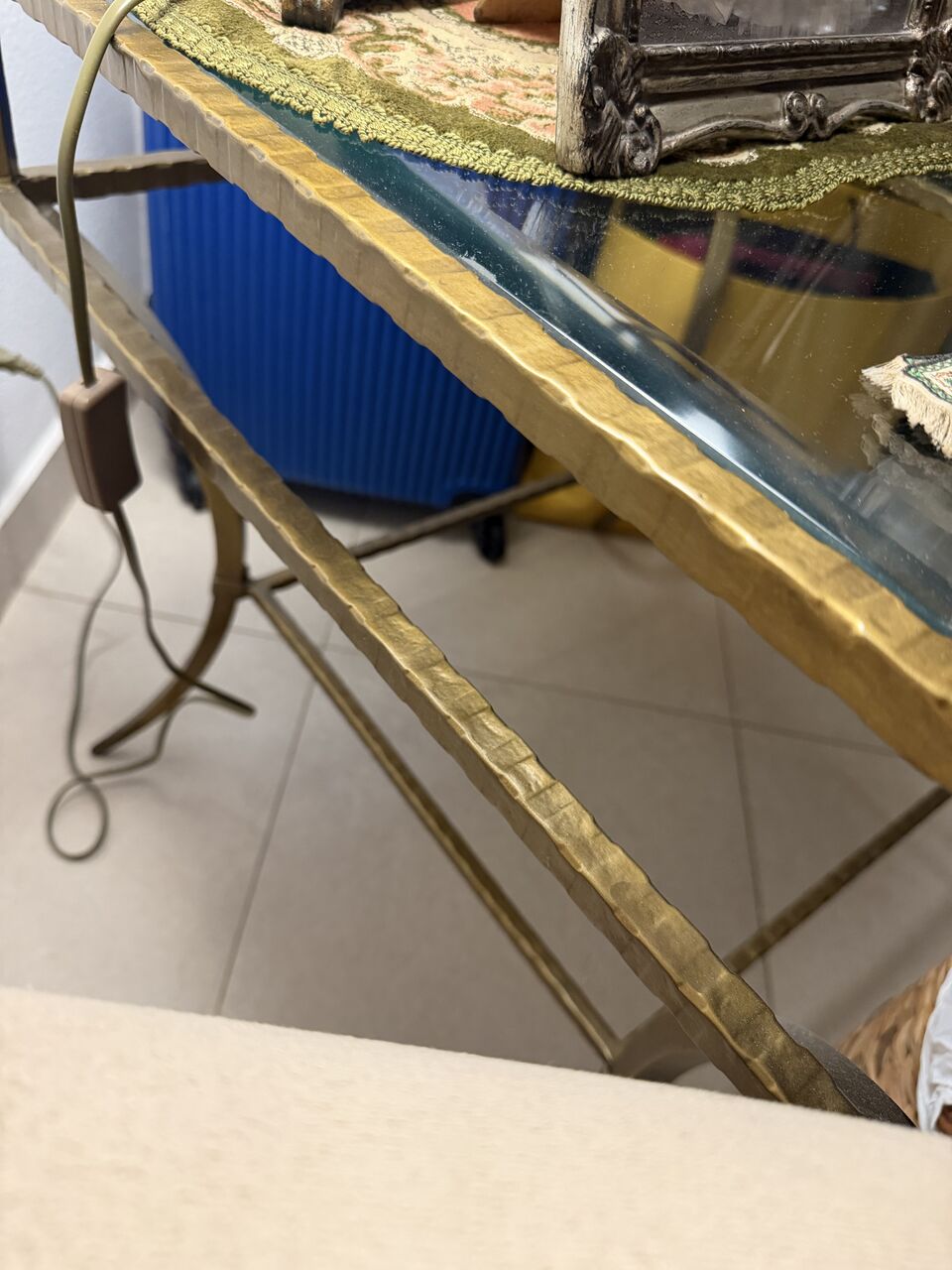 Riyadh, Furniture, SAR 500,  High-end Brass Side Table With Glass Top - Laureng