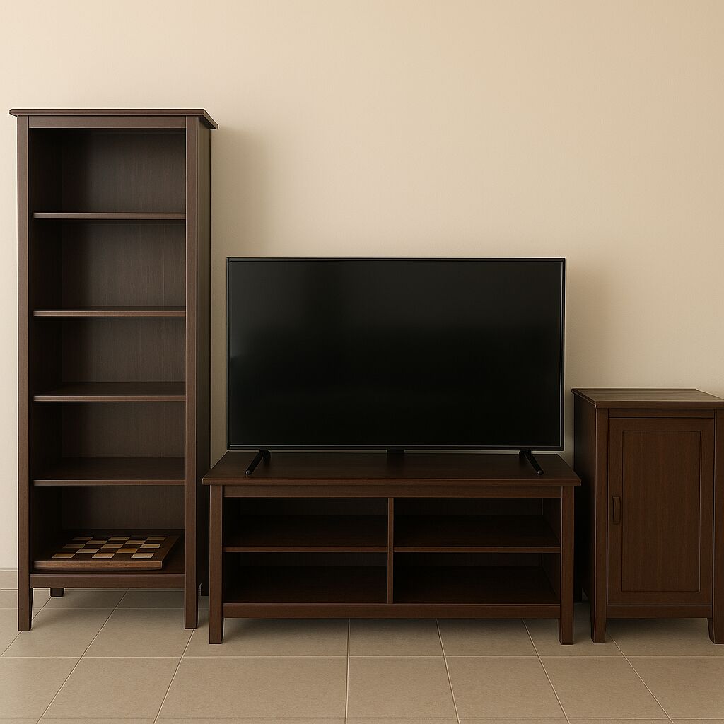 Riyadh, Furniture, SAR 800,  IKEA Brusali 3 Piece TV Unit (cabinet - Bench - Bookcase)