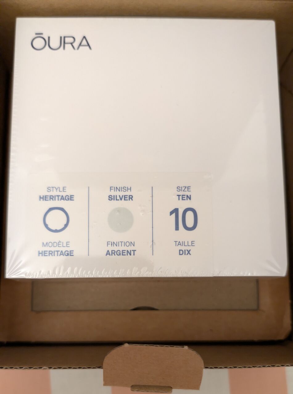 Riyadh, Mobile Phones, SAR 900,  Oura Ring Gen3 Heritage Silver Size 10 Set Brand-New Sealed Boxed