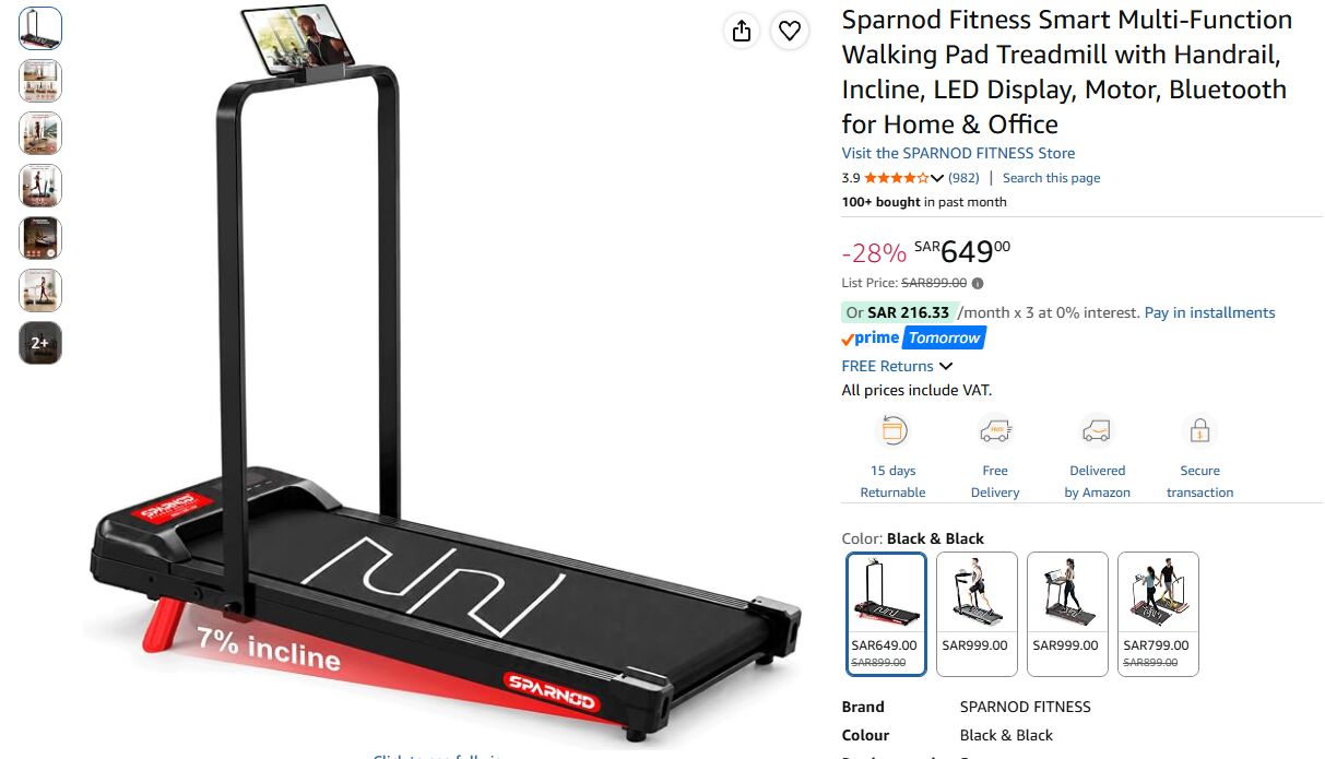 Umm Al Hamam, Sporting Goods, SAR 450,  SPARNOD Fitness Treadmill / Walking Pad For Sale