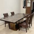 SAR 499,  Synthetic Marble Big Size Dining Table With 4 Good Condition Chair 2.2 M Length 1.1m Width
