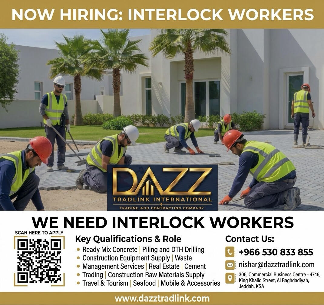 Jeddah, Jobs, Need Workers (Interlock Fixing)