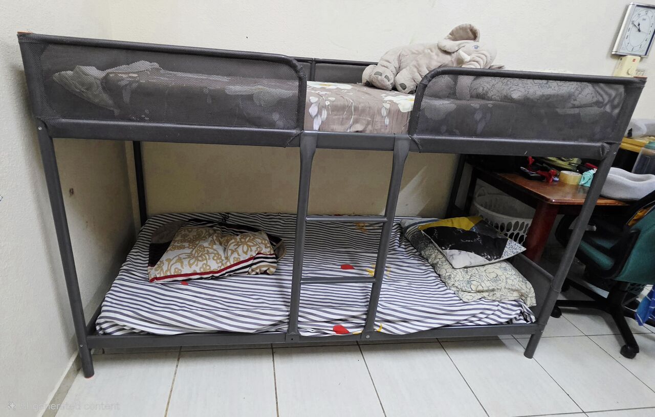 Jeddah, Furniture, SAR 350,  IKEA Bunk Bed For Sale &ndash; With 2 Mattresses! IKEA TUFFING