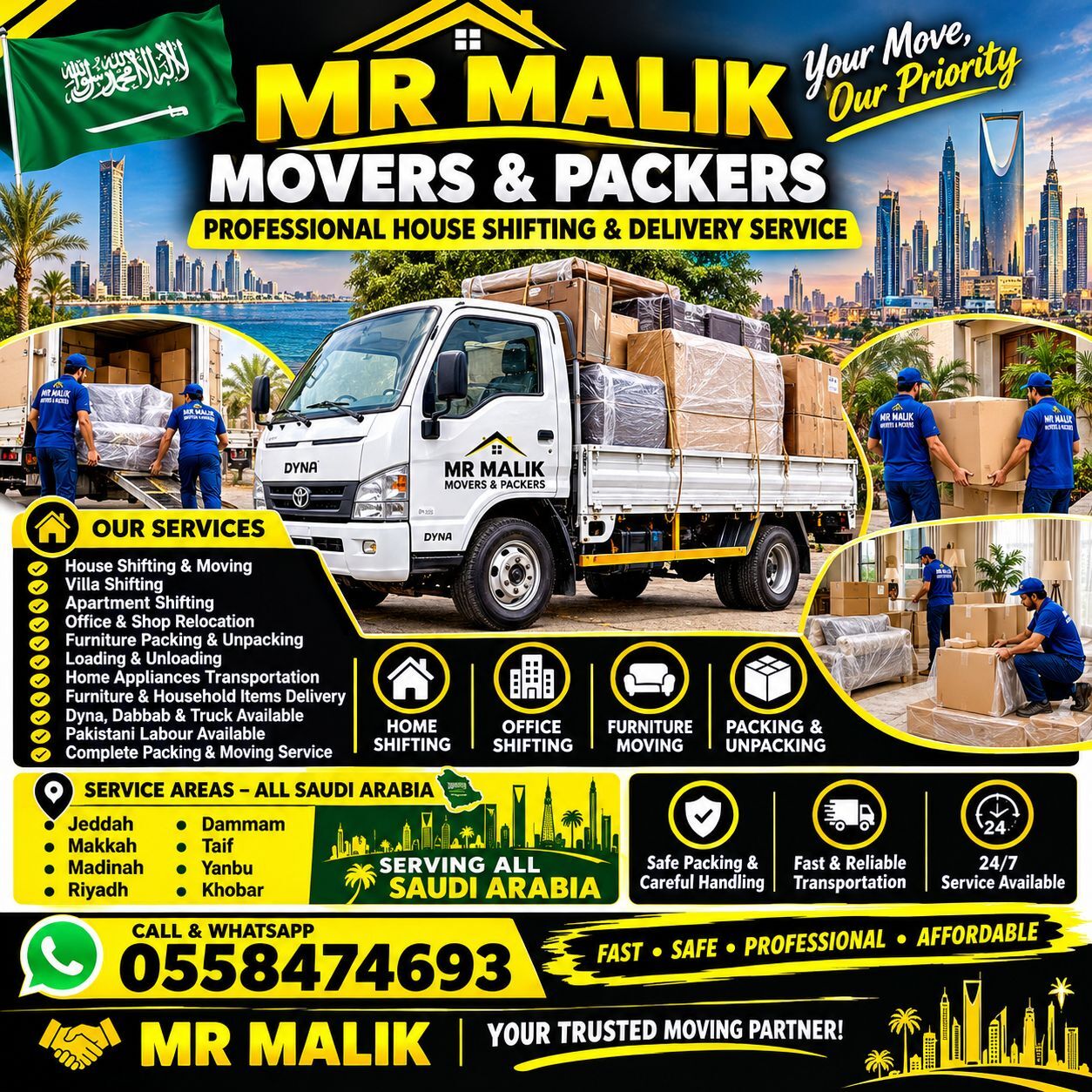 Al Aziziyah, Household, 🚚 MR MALIK – MOVERS & PACKERS 🚚 🇸🇦 PROFESSIONAL HOUSE SHIFTING & DELIVERY SERVICE  🏠