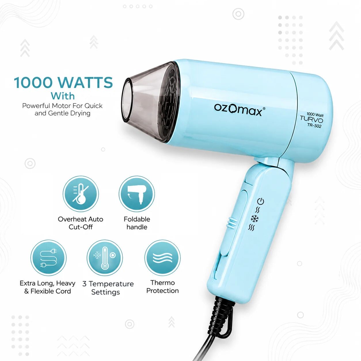 New Delhi, Electronics, INR 1020,  Buy Best Hair Dryer For Men On A Budget- Ozomax