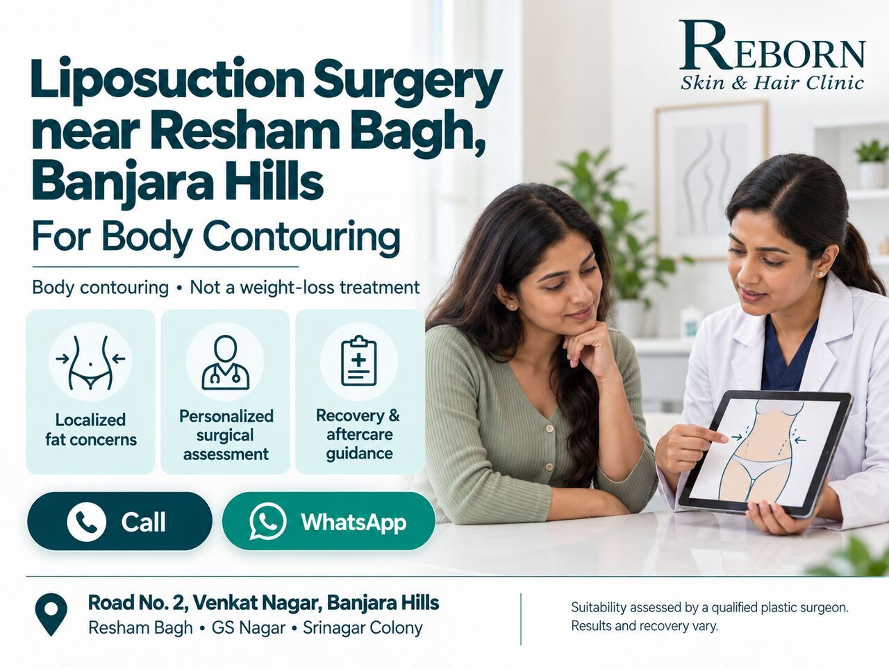 Hyderabad, Health & Beauty Items, INR 29999,  Stubborn Abdominal Fat? Discuss Liposuction Near Resham Bagh, Hyderabad