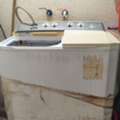 Wooden Bed, Washing Machine And Gas Cylender