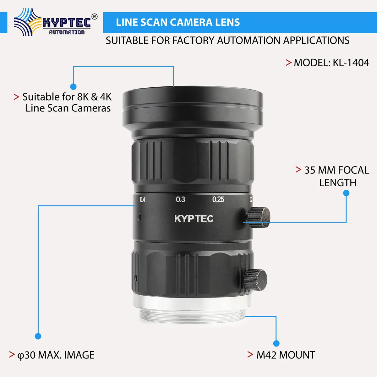 New Delhi, Electronics, INR 19500,  35 MM 8K / 4K Line Scan Camera Lens For High-Speed Industrial Inspection | M42 Mount &ndash; Kyp