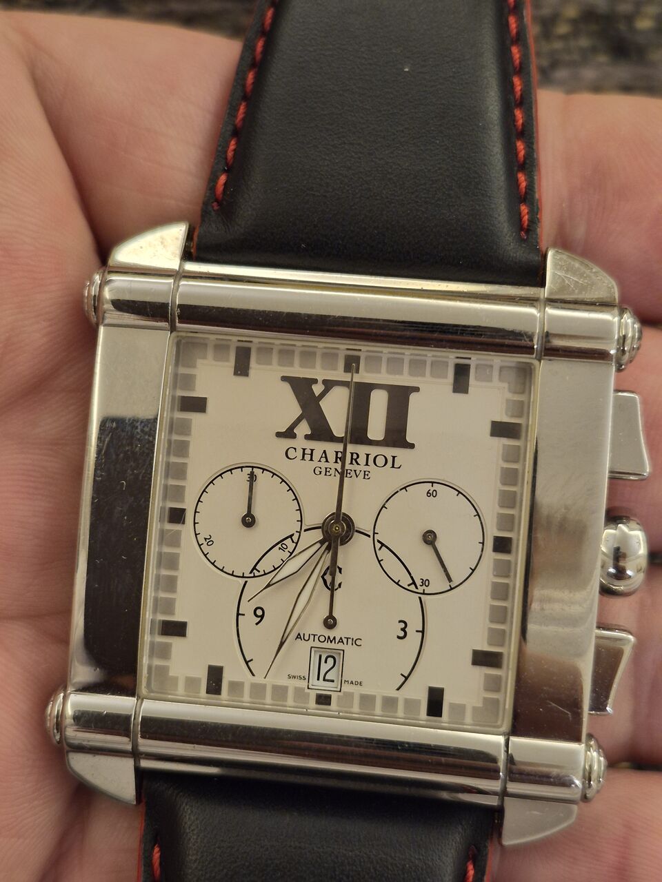 Riyadh, Watches, SAR 3900,  Charriol Automatic Chronograph Watch NEW Big Dial 44mm For Men Original Swiss Made