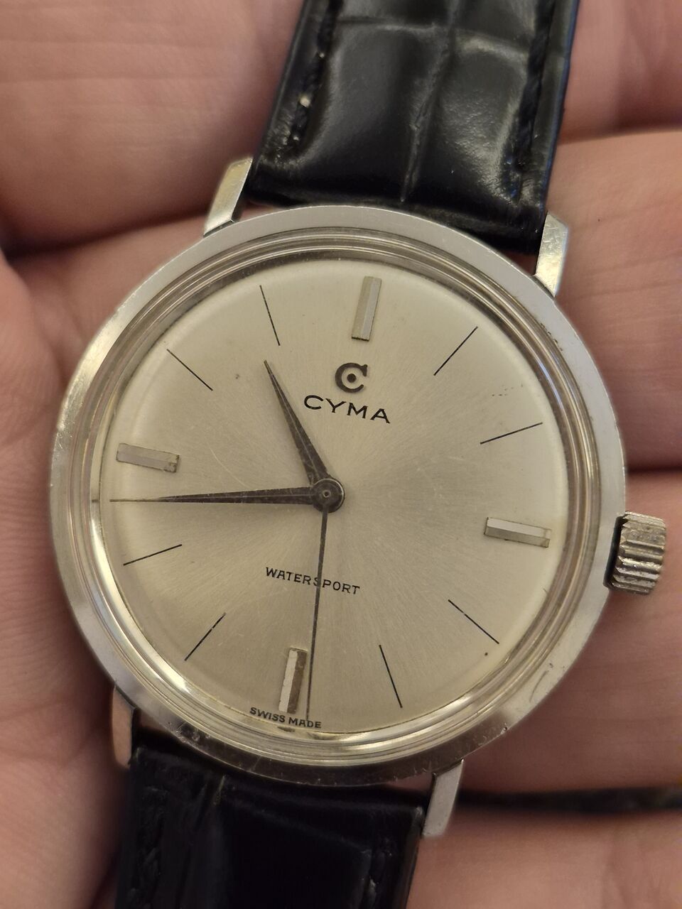 Riyadh, Watches, SAR 1390,  CYMA Watch  Vintage Of 70 Years Old For Men Original Swiss Made