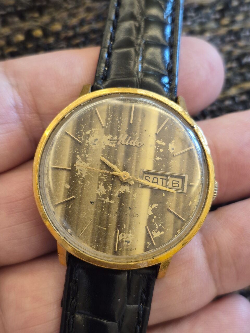 Riyadh, Watches, SAR 1290,  Mido Automatic Watch Vintage Of 50 Years Old For Men Original Swiss Made