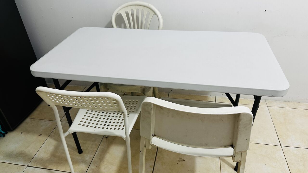 Dammam, Furniture, SAR 180,  Dining Table With 3 Chairs For Sale