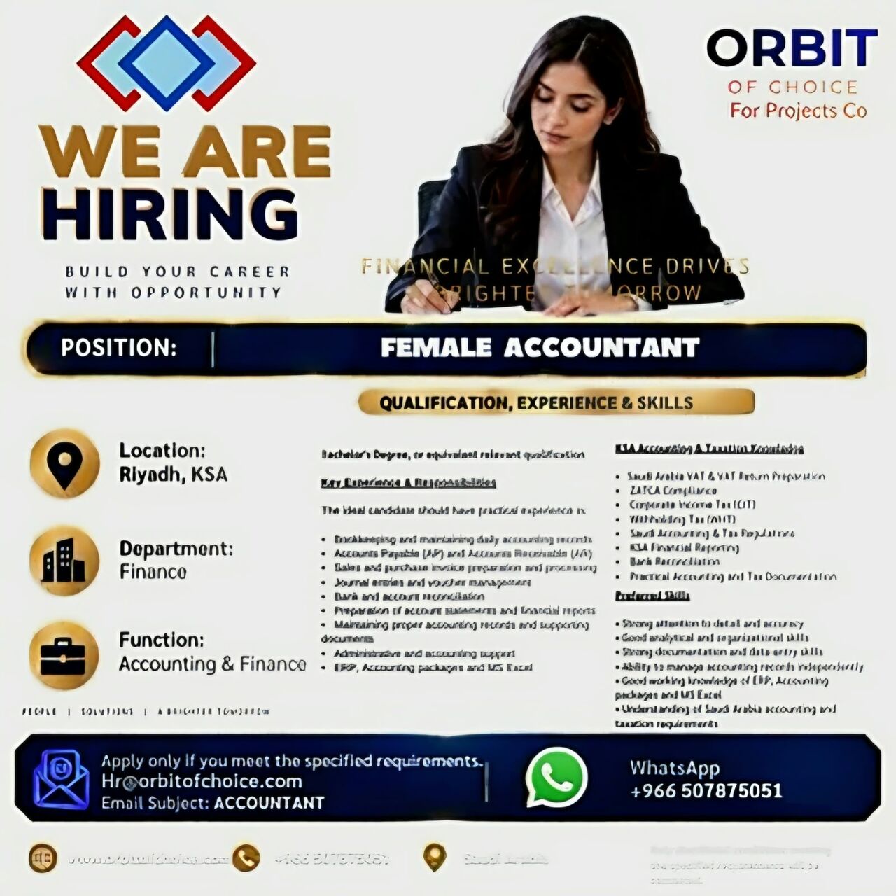 Riyadh, Jobs, Female Accountant