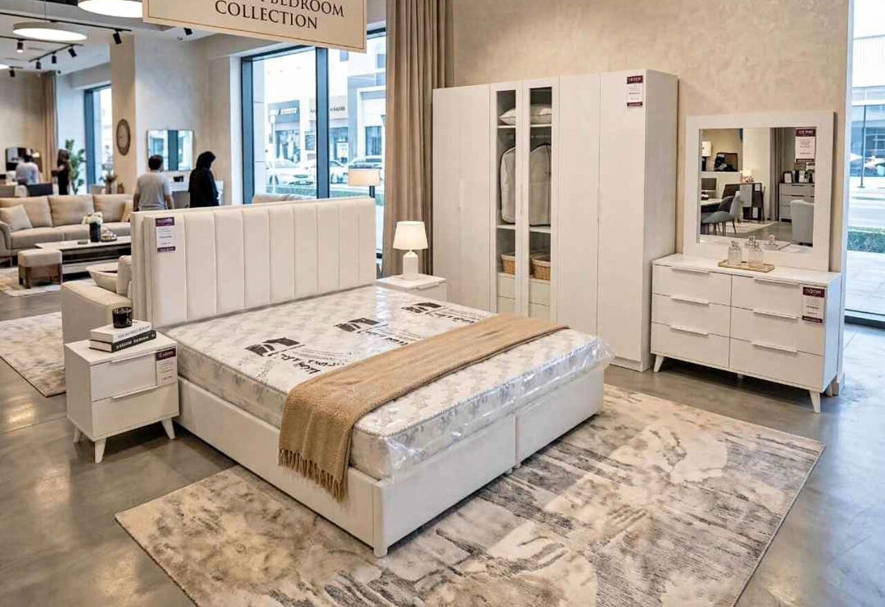Jeddah, Furniture, SAR 8,  Luxury Bedroom Set &ndash; 6 Door Wardrobe, Double Bed & Mattress