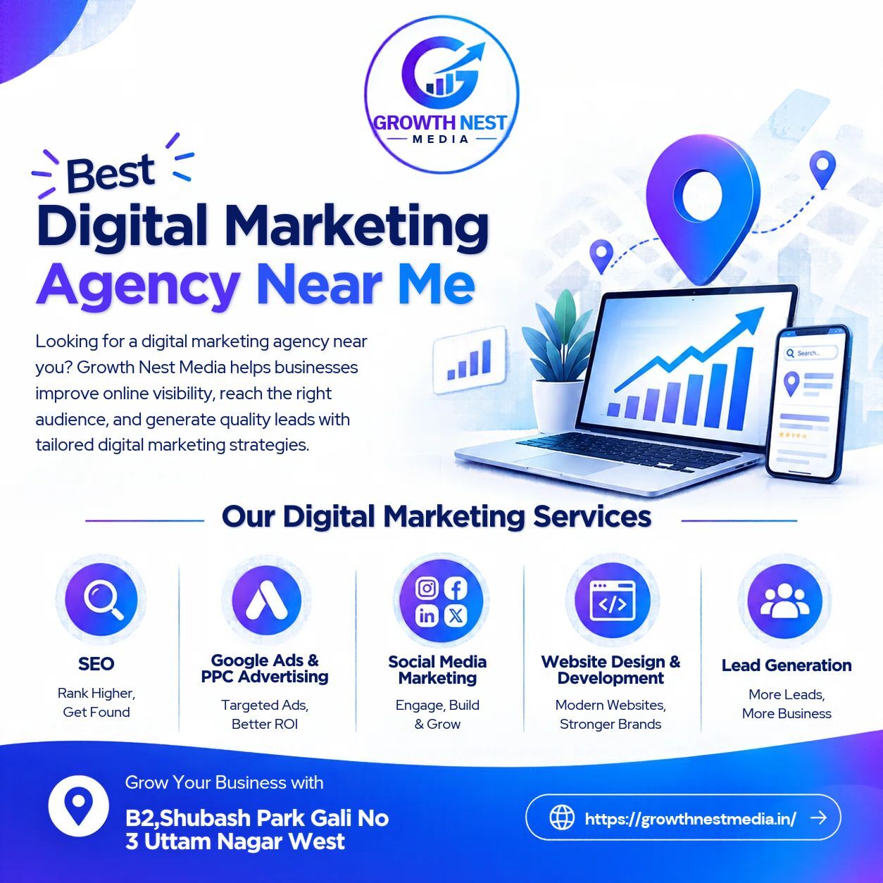 New Delhi, Marketing, Best Digital Marketing Agency Near Me &ndash; Growth Nest Media, Delhi