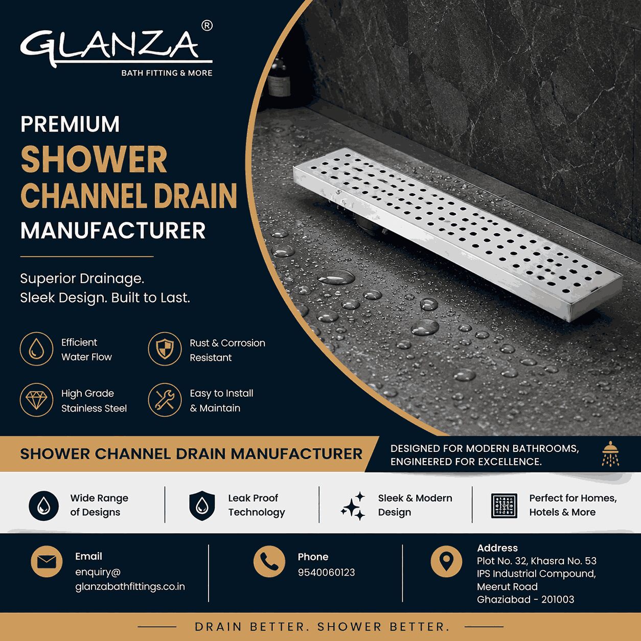 Ghaziabad, Electrical & Plumbing, Shower Channel Drain Manufacturer