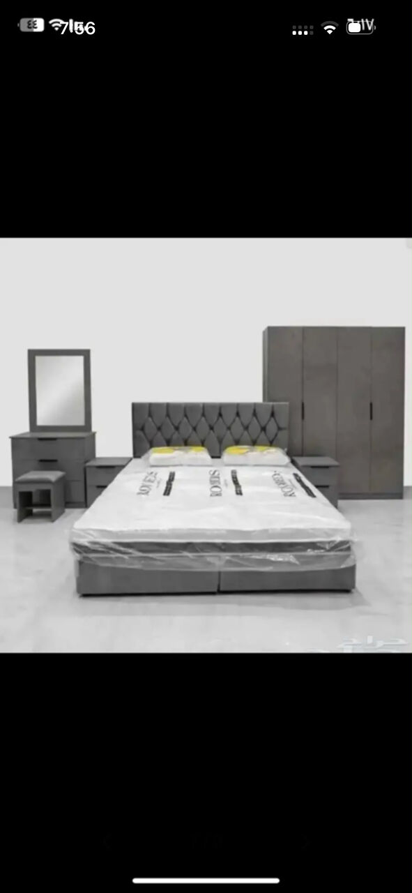 Jeddah, Furniture, SAR 8,  Luxury Bedroom Set &ndash; 6-Door Wardrobe, Double Bed, Mattress & Dressing Table