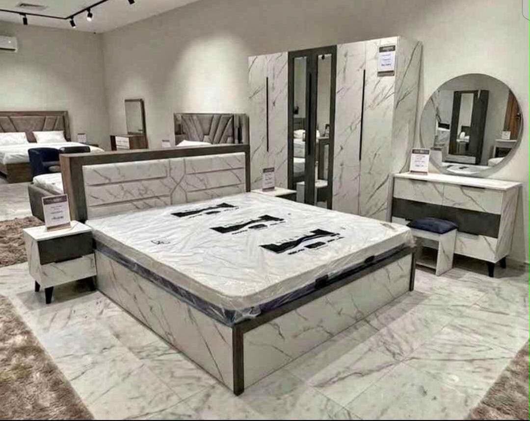Jeddah, Furniture, SAR 8,  Luxury Bedroom Set &ndash; 6-Door Wardrobe, Double Bed, Mattress & Dressing Table