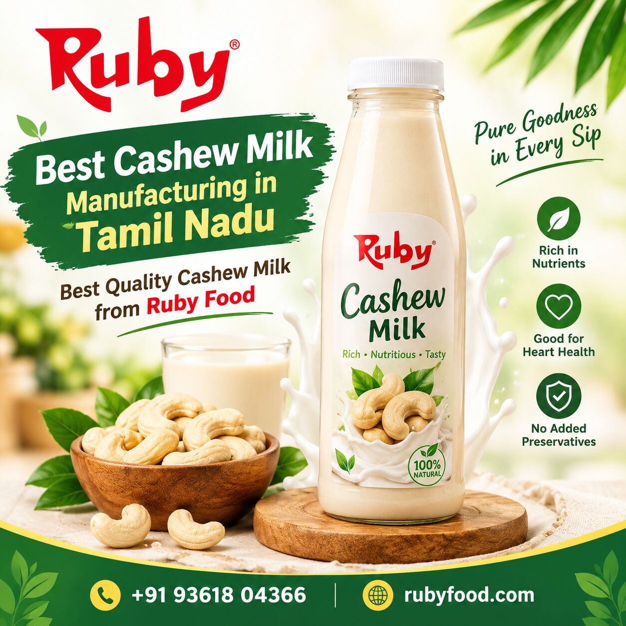 Madurai, Food, Best Cashew Milk Manufacturing In Tamil Nadu | Best Quality Cashew Milk From Ruby Food