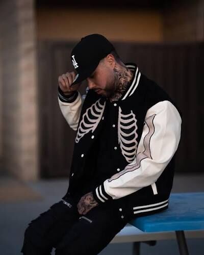 New York, Clothing & Accessories, USD 219,  Skeleton Varsity Jacket &ndash; Bold Wool And Leather Streetwear