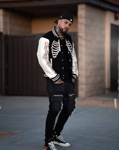 New York, Clothing & Accessories, USD 219,  Skeleton Varsity Jacket &ndash; Bold Wool And Leather Streetwear