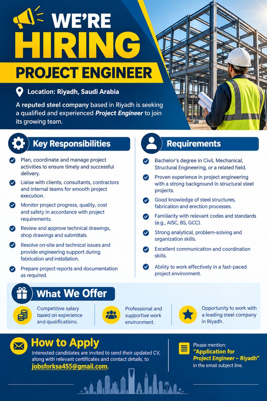 Riyadh, Jobs, PROJECT ENGINEER