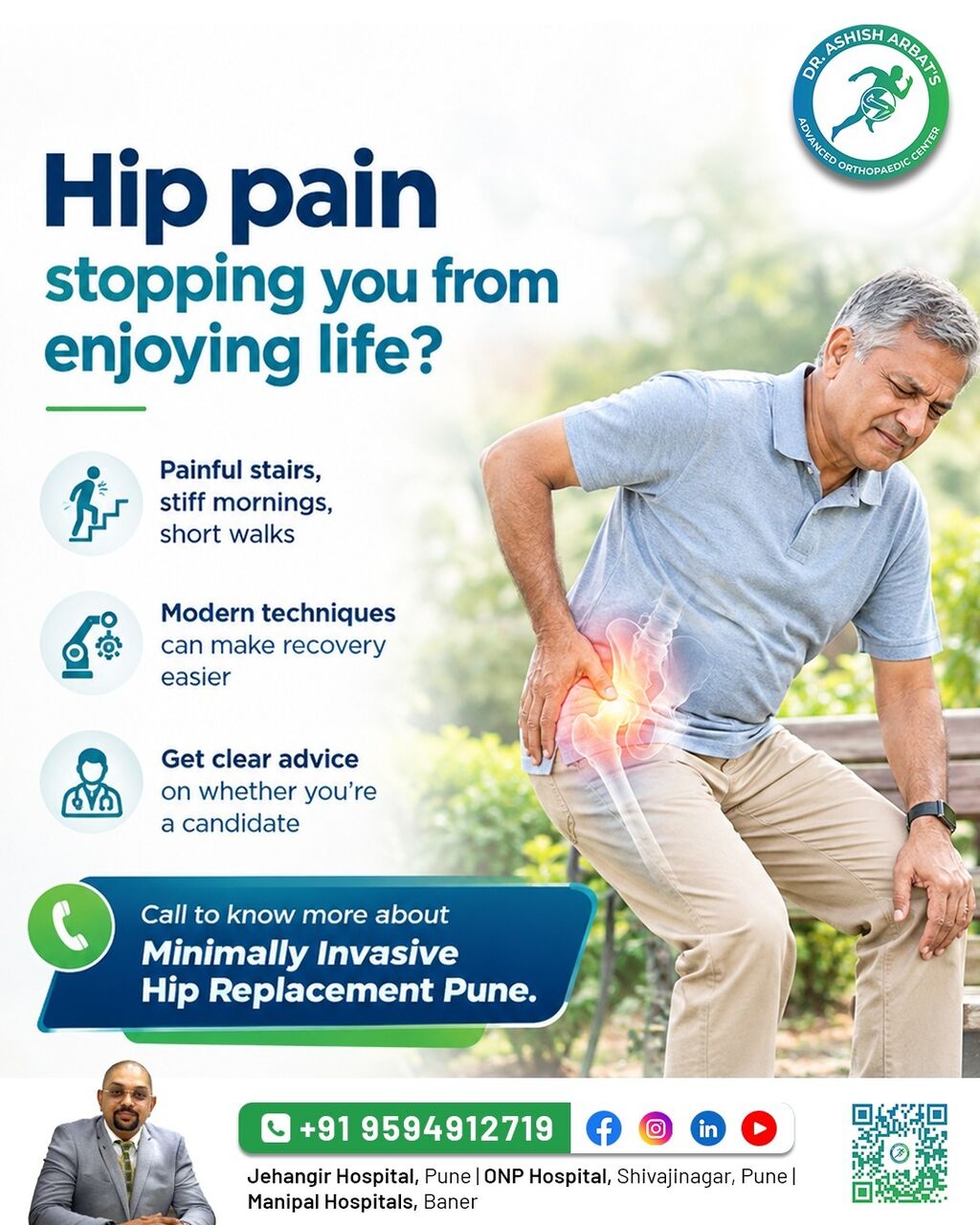 Mumbai, Health, Minimally Invasive Hip Replacement Pune Maharashtra India - Dr. Aashish Arbat