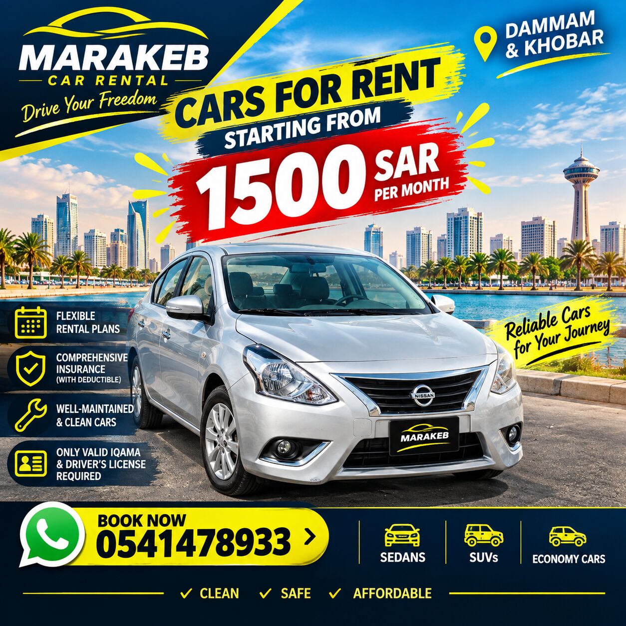 Dammam, Vehicles, Cars & Trucks , SAR 1500,  Toyota Corolla,  2020,  Automatic,  00 KM,  Cars For Rent Price Starting From 1500 Sar Wp 0541478933