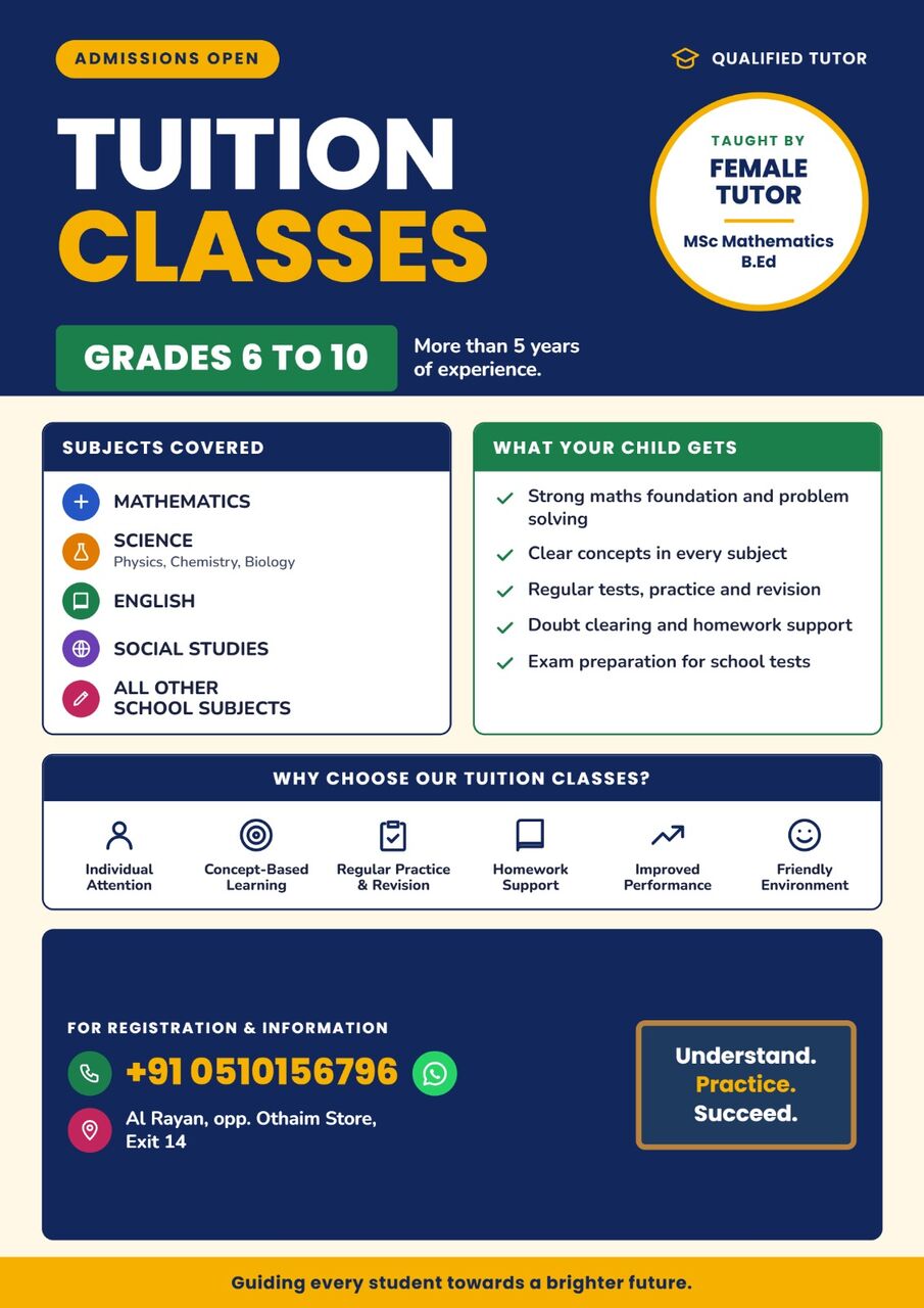 Riyadh, Lessons Offered, CBSE ,IGCSE Home Tuitions Grade 6th To 10th EXIT 14