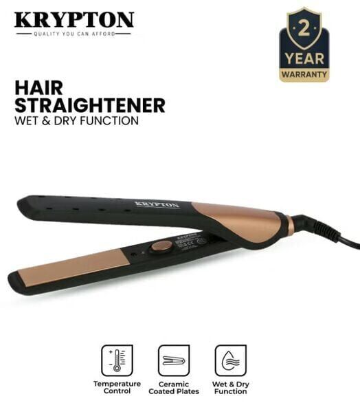 Riyadh, Appliances, SAR 25,  KRYPTON Ceramic Hair Straightener With Wet And Dry Styling