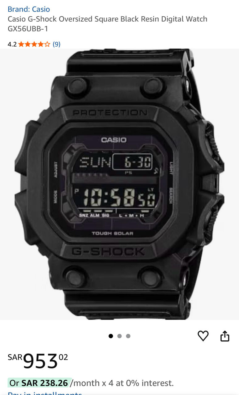 Riyadh, Watches, SAR 520,  Brand New G-Shock GX56BB-1DR Solar