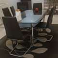 SAR 1700,  Used Large Glass Dining Table And 6 Chairs