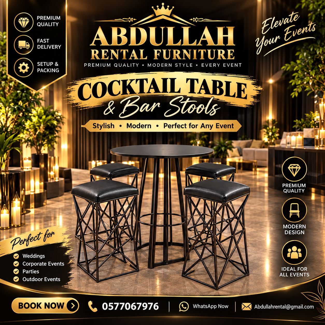 Riyadh, Furniture, SAR 60,  Premium Event Furniture Rental & Setup In Riyadh & All Over Ksa