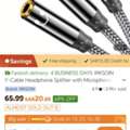 SAR 20,  Rikaoin 3.5 Mm Y Splitter Cable