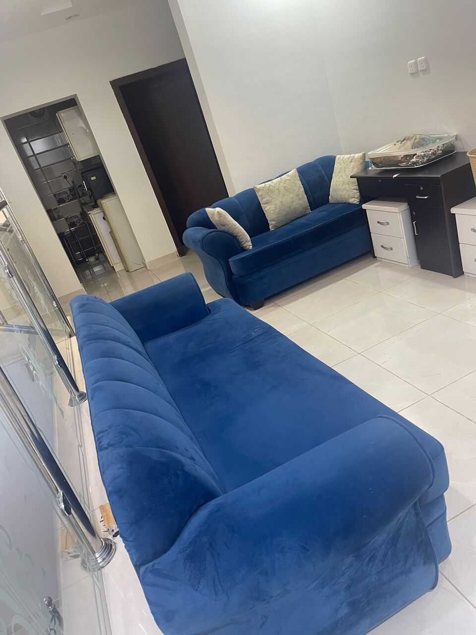 Jeddah, Furniture, SAR 500,  3 Pcs Sofa Set (Dark Blue) 2x 3 Seaters And 1x 2 Seater